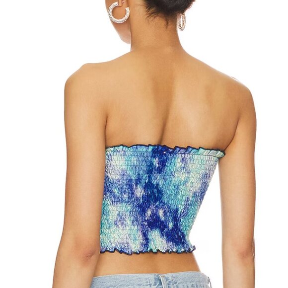 More to Come | NWT Savannah Crop Top Blue Multi Size Large - Picture 10 of 11